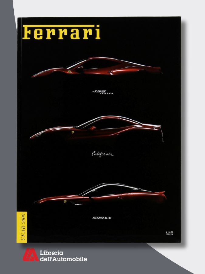 F1 yearbook Ferrari 2009 con approfondimenti sulla stagione di Formula 1 e sul design, innovazione e lifestyle del marchio