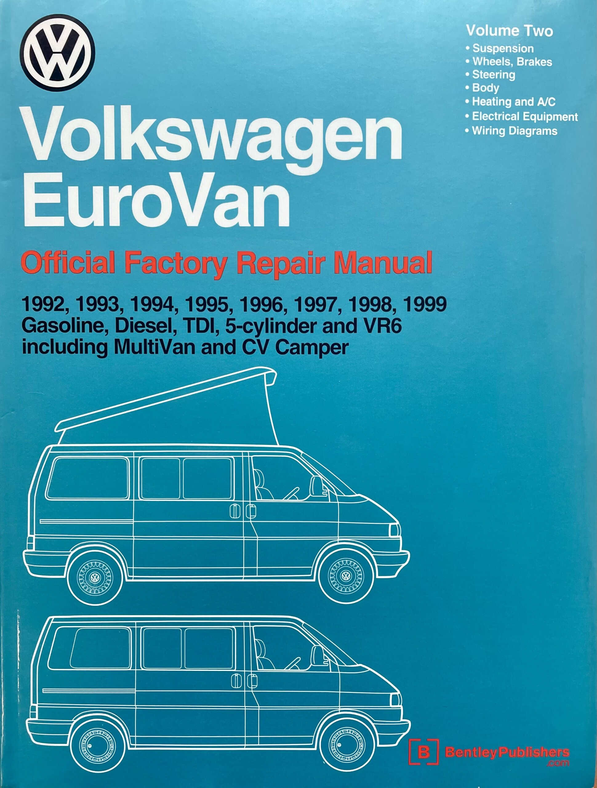 VW Eurovan 1992-1999 Official Factory Repair Manual Vol. 1 + 2 - immagine 2