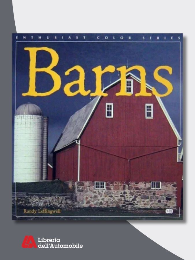 Libri trattori con immagini e storia di fattorie e granai tradizionali americani.
