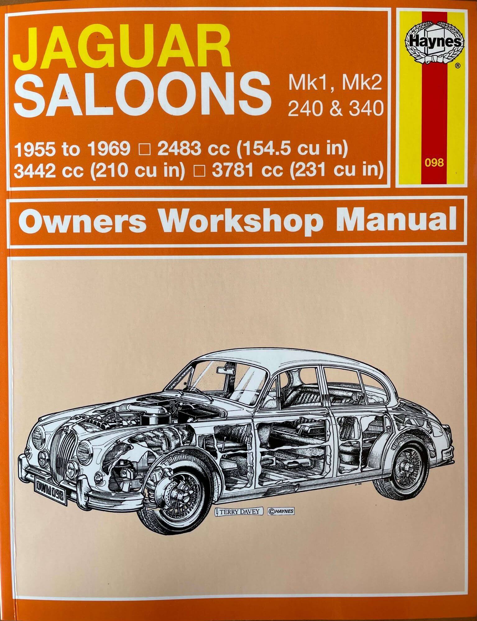Jaguar Saloons 2.4 & 3.4 MK1 & 2 2483 Cc (154.5 Cu In), 3442 Cc (210 Cu In), 3781 Cc (231 Cu In) 1955-69 Owners Workshop Manual N. 0098
