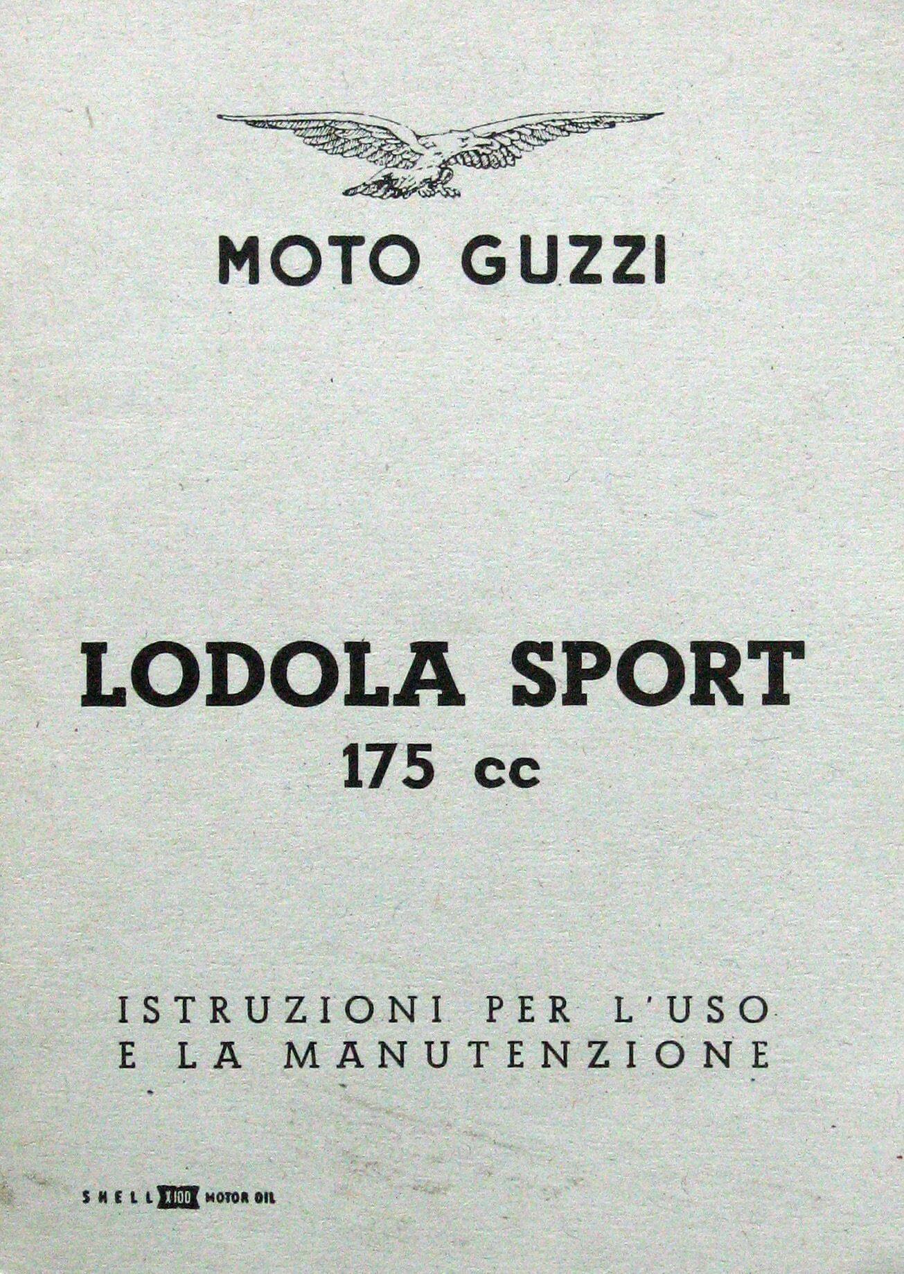 Moto Guzzi Lodola Sport 175Cc Istruzioni Per L'Uso E La Manutenzione