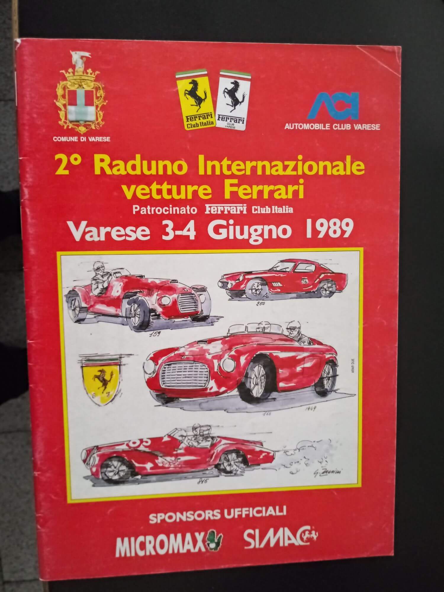 2° Raduno Internazionale Vetture Ferrari Varese 3-4 Giugno 1989