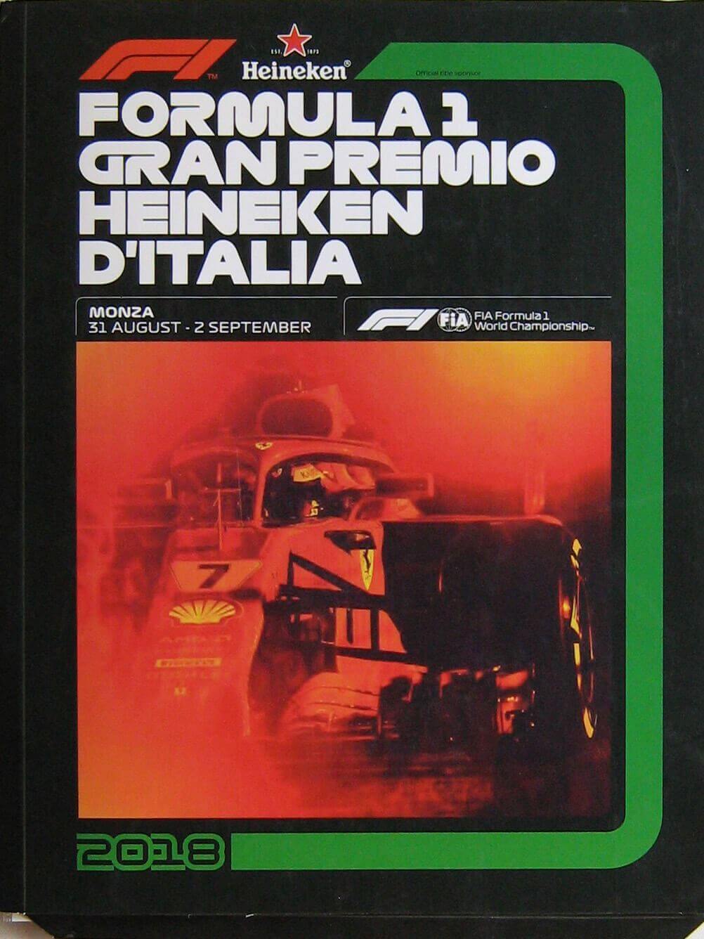 F1 Gran Premio Heineken D'Italia 2018 Monza 31 Agosto-2 Settembre: Informazioni Stampa/Dossier Media