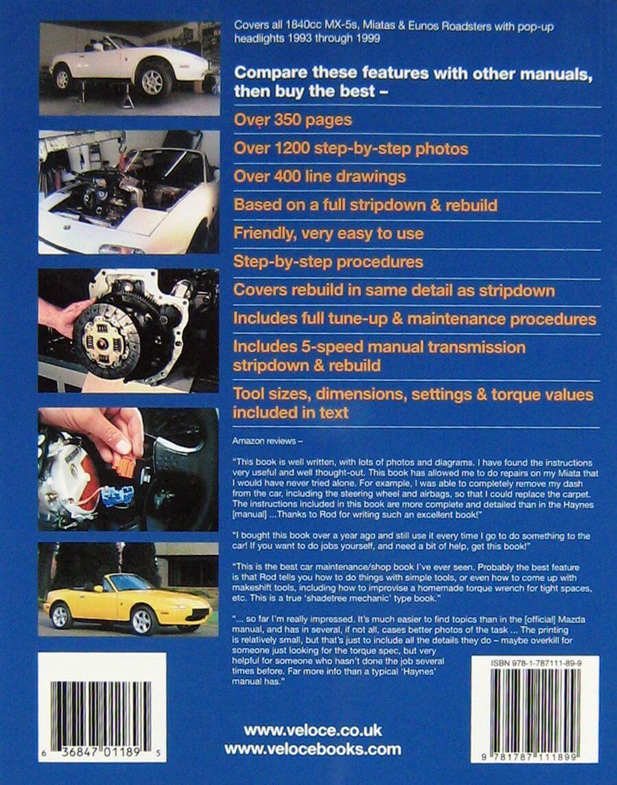 Mazda Mx-5 Miata 1.8 1993-1999 Enthusiast'S Workshop Manual Ristampa 2017 - immagine 2