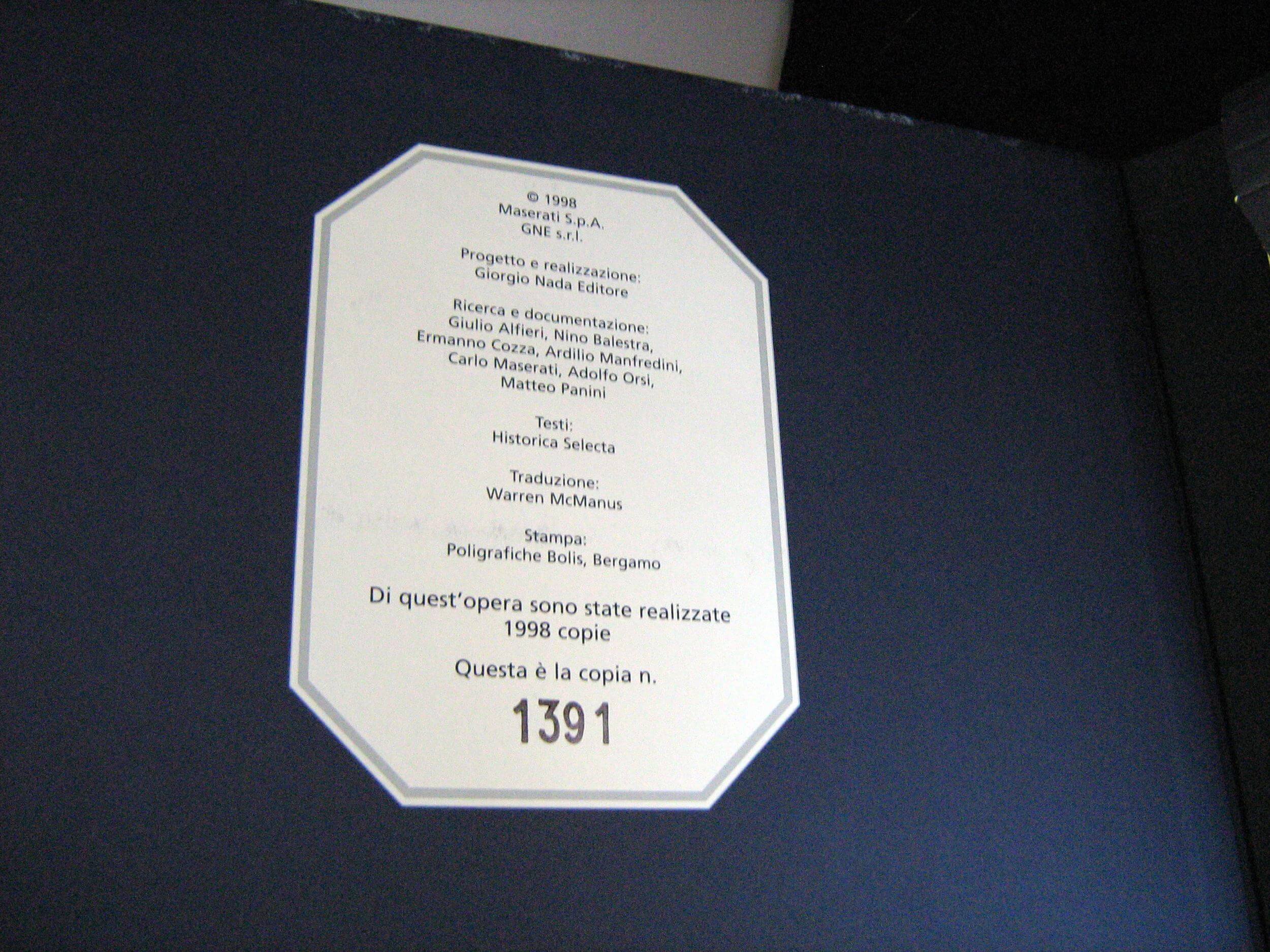 Archivio Maserati - Pubblicazione Ufficiale/Official Book - Image 2