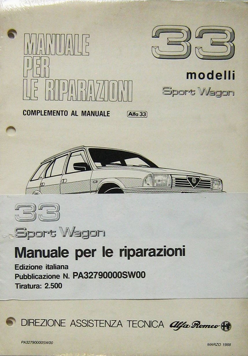 Alfa 33 Sport Wagon Manuale per le Riparazioni N.PA32790000SW00