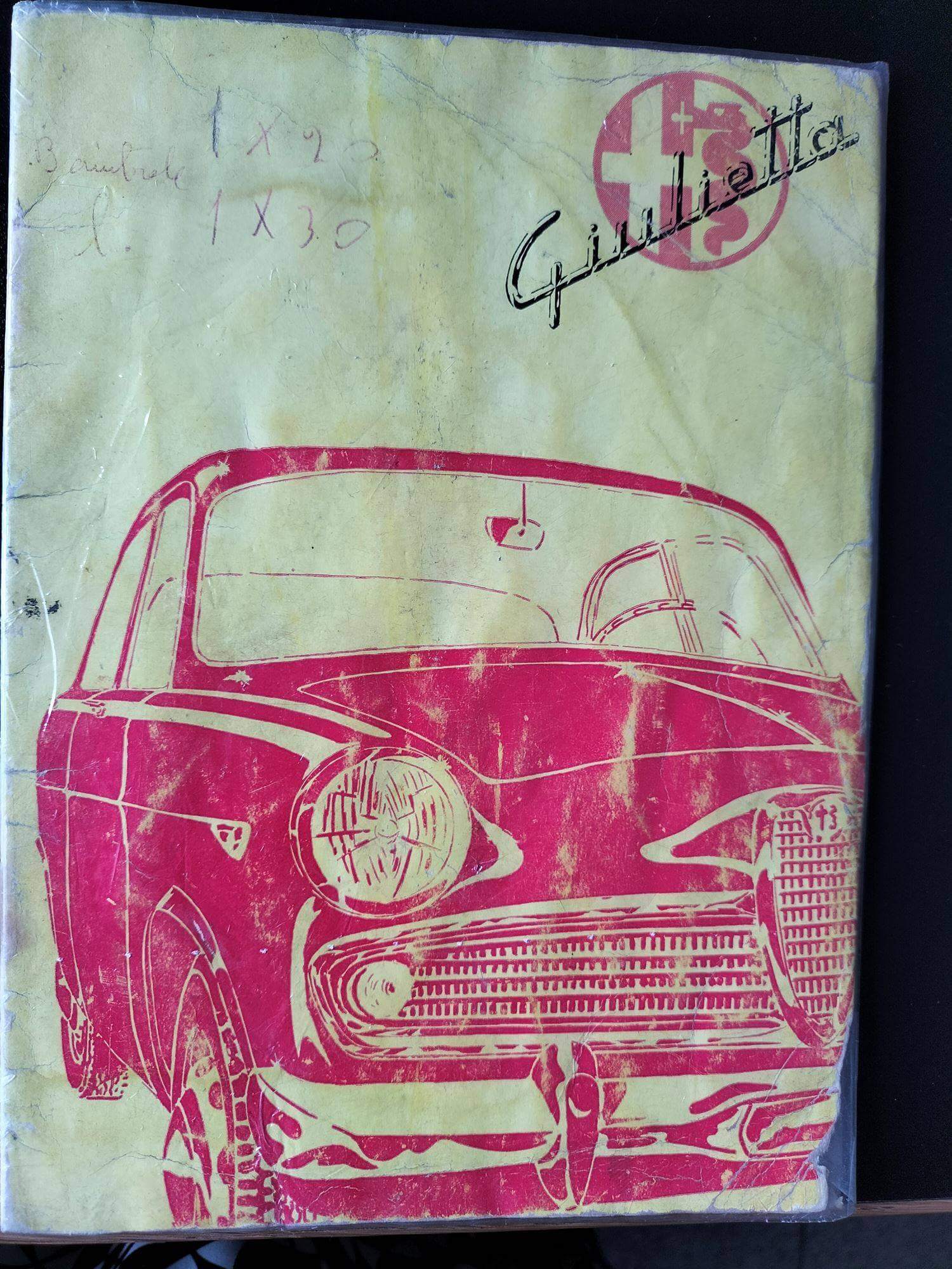 Alfa Romeo Giulietta Uso E Manutenzione (Cop. Gialla) Ed.1961
