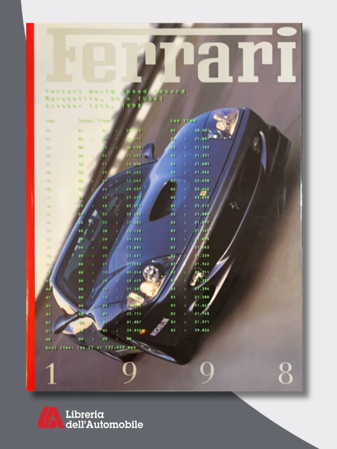 F1 yearbook Ferrari 1998 con resoconti della stagione di Formula 1 e approfondimenti su modelli e innovazioni del marchio