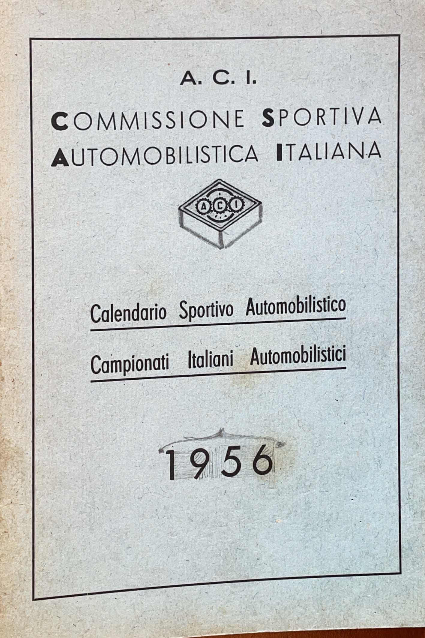 Calendario Italiano Automobilistico 1956 ACI/CSAI