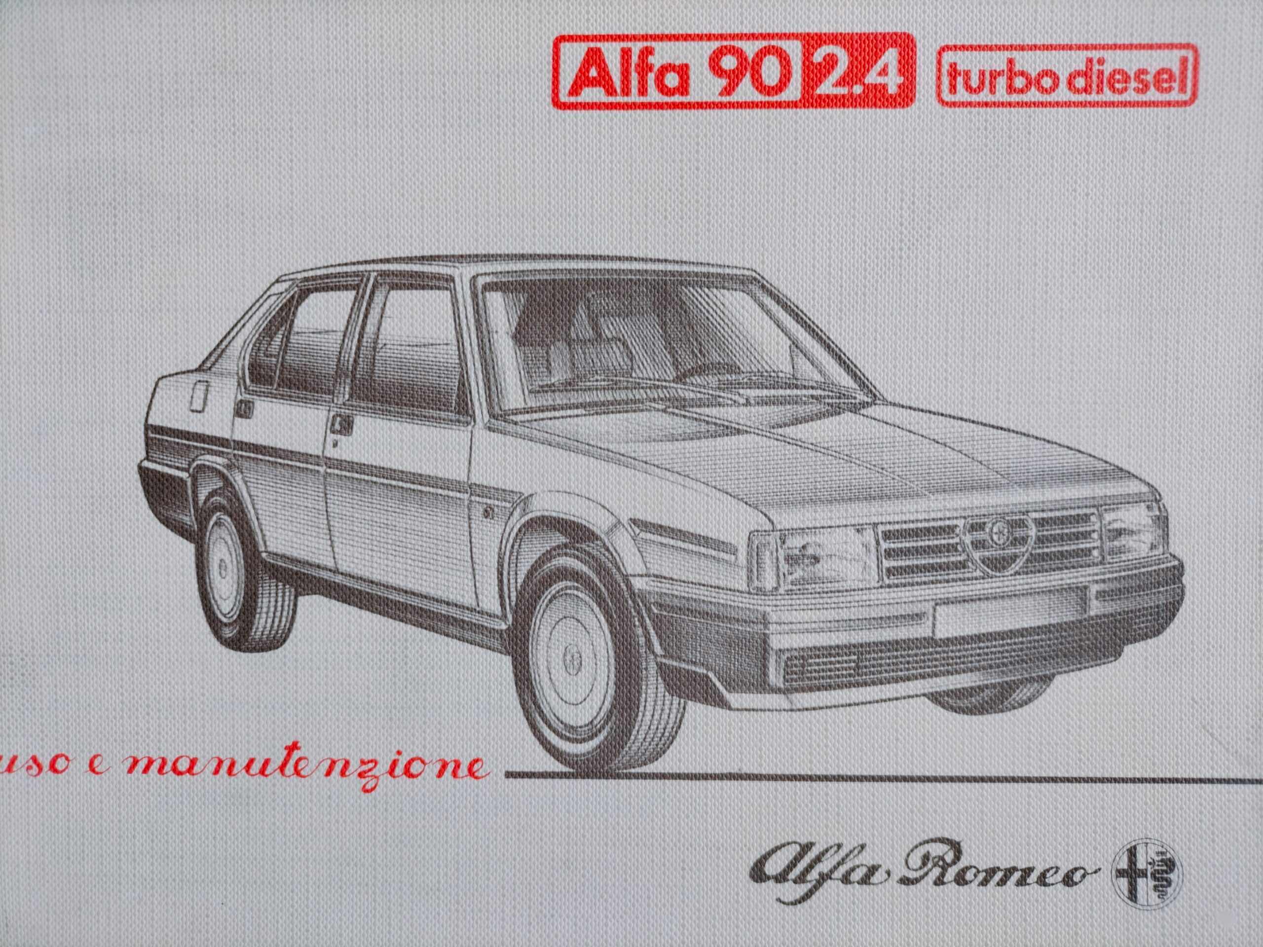 Alfa 90 2.4 Turbo Diesel Uso e Manutenzione N.PA 3594R3000000