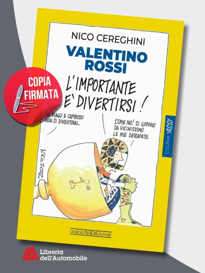Manuali officina moto con vignette e capitoli che raccontano la carriera iniziale di Valentino Rossi nel motociclismo