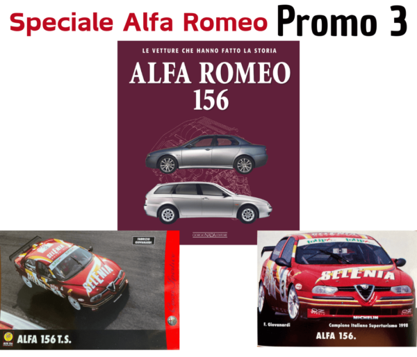 Speciale Alfa Romeo 156 - Promo N° 3: Libro Alfa Romeo 156 Giorgio Nada Editore + 1 cartolina e 1 adesivo