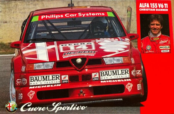Cartolina Ufficiale Alfa Romeo 155 V6 TI - Christian Danner