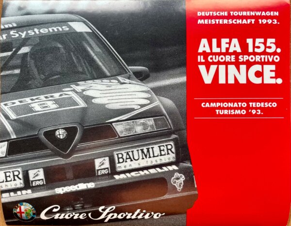 Official sticker Alfa 155 IL CUORE SPORTIVO VINCE - Campionato tedesco Turismo ‘93