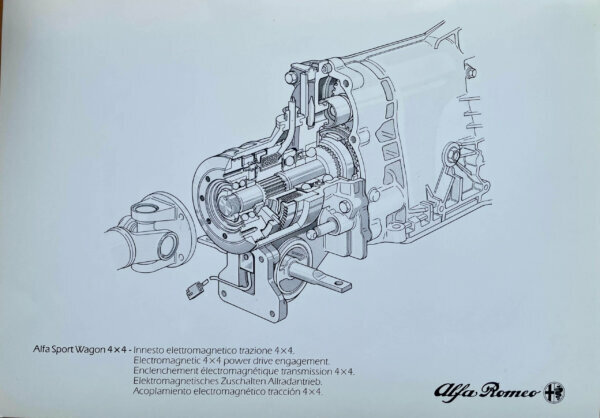 Alfa Sport Wagon 4x4 Innesto Elettromagnetico Trazione 4x4 - Disegno Tecnico