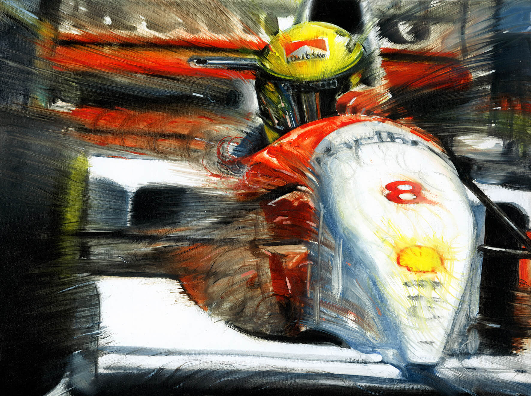 Ayrton Senna su McLaren-Ford, Monaco 1993. Stampa su Tela cm. 60x40