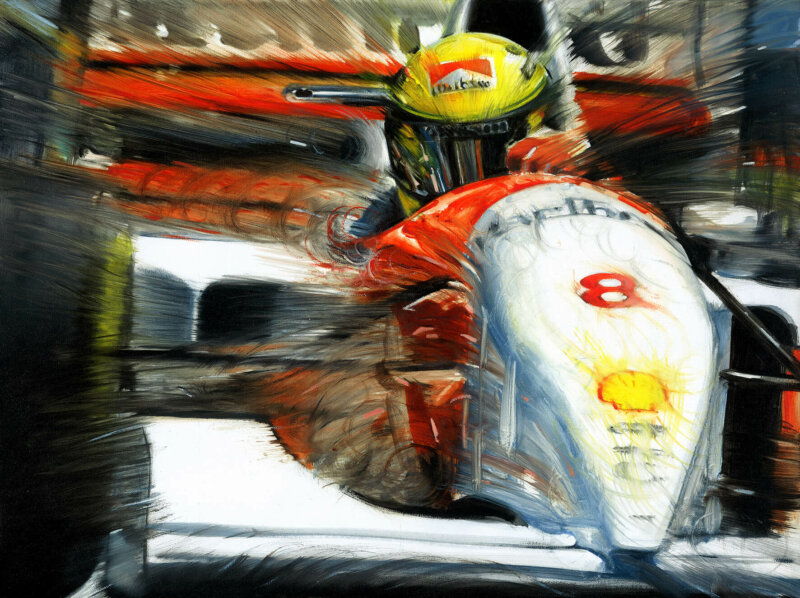 Ayrton Senna McLaren 1993. Stampa su Carta cm. 29,7x42