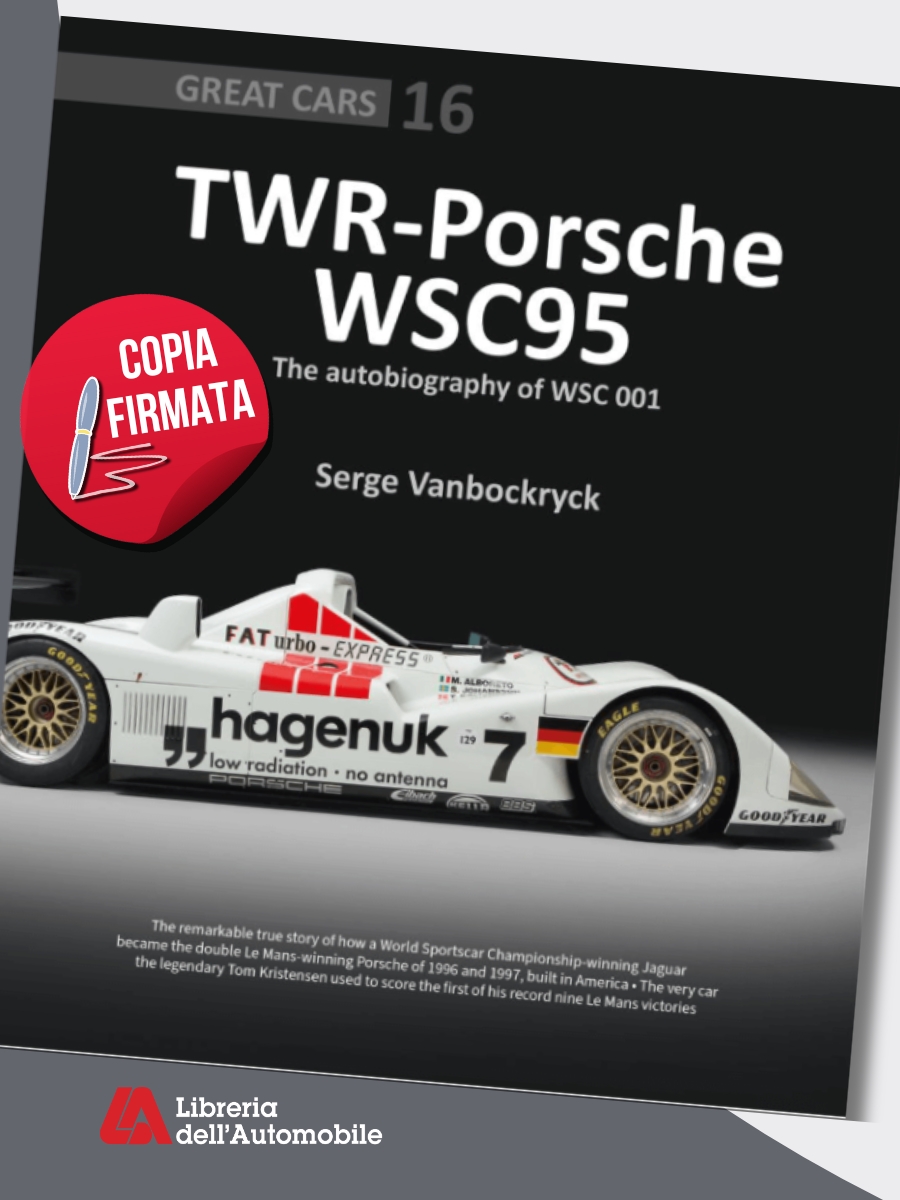 Libro sulla TWR-Porsche WSC95 e la sua carriera sportiva, con dettagli tecnici, fotografie esclusive e testimonianze dei protagonisti