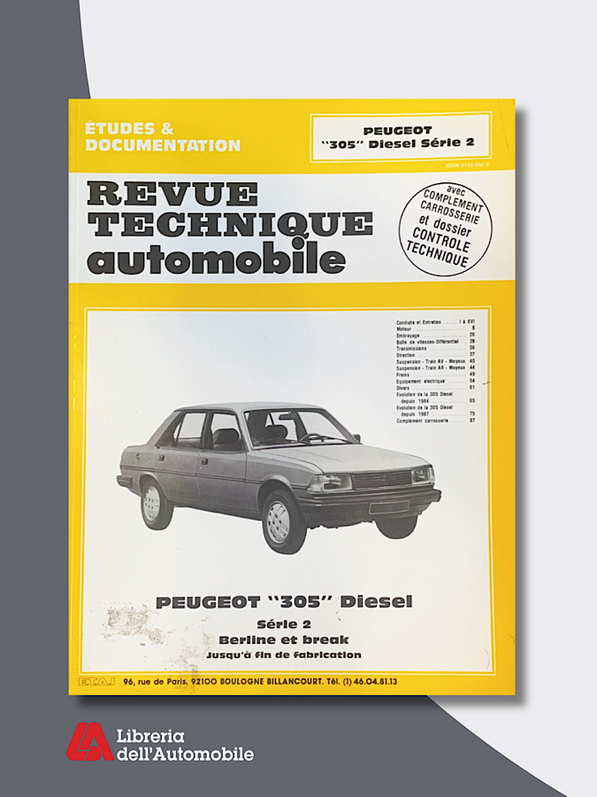 Peugeot 305 GL (78-79)GR, SR Jusqu’a “Revue technique automobile”N.381