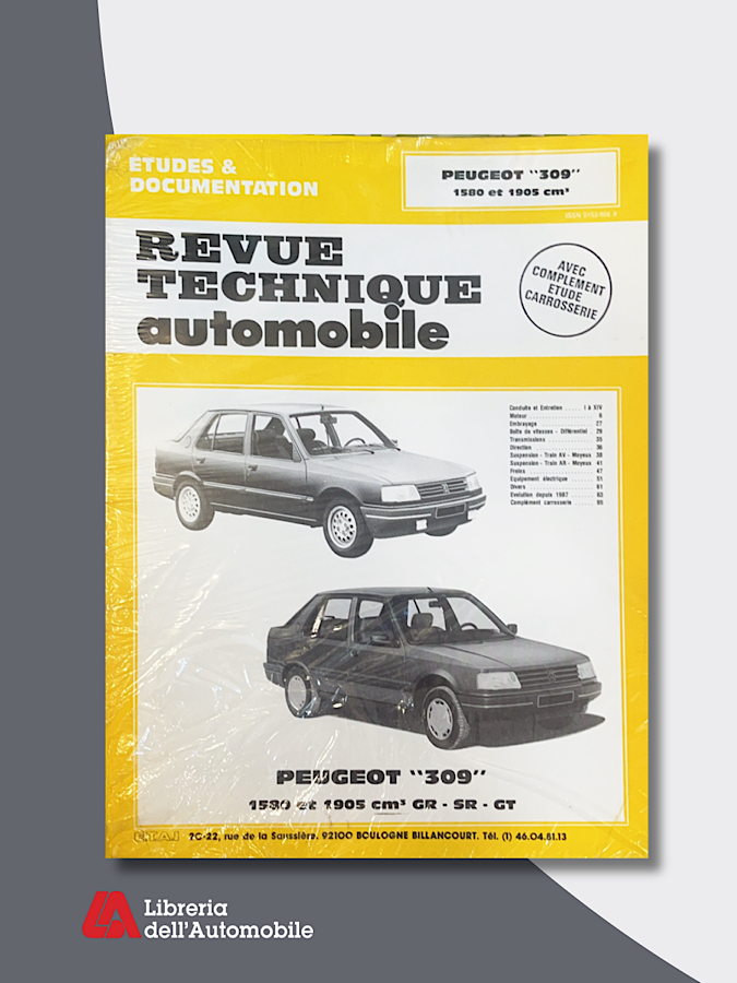 Peugeot 309 GR SR GT 1580-1905 CM3 “Revue technique automobile”N.468,3