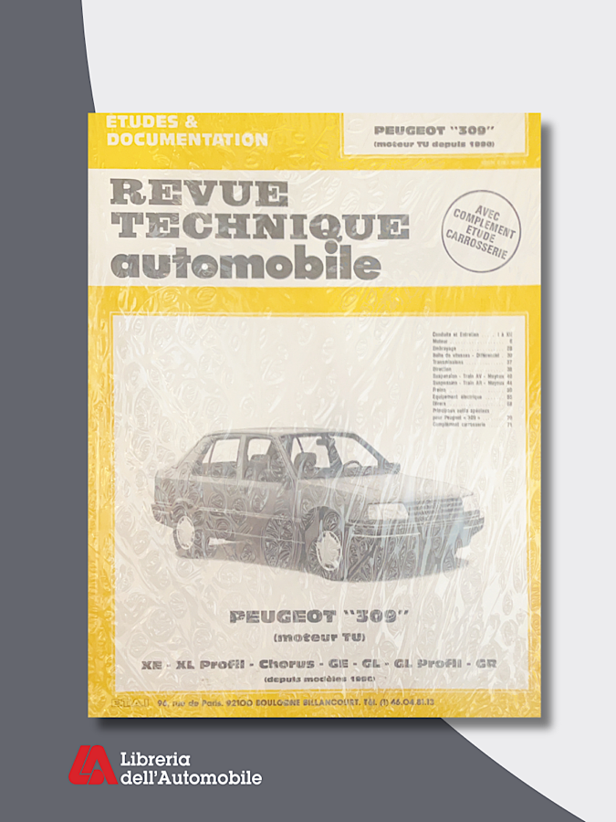 Peugeot 309 XE XL GL 1990-91“Revue technique automobile” N. 525,1