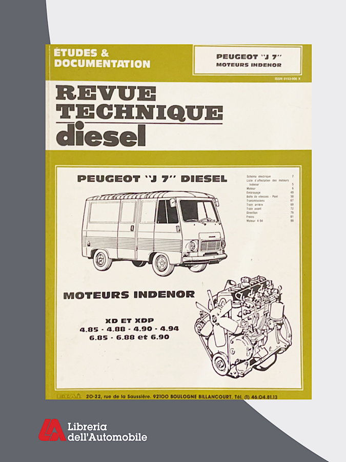 Peugeot J7 Diesel Moteurs Indenor  “ Revue technique automobile” CIP. 071