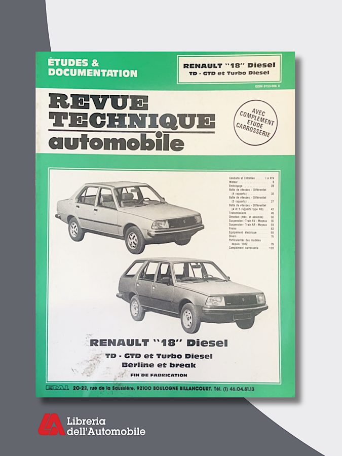 Renault 18 Diesel TD-GTD-Turbo Diesel “ Revue technique automobile” N. 415,3