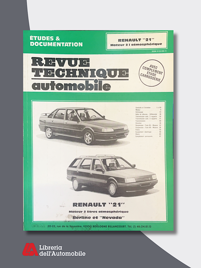 Renault 21 Moteur 2 L Atmos “ Revue technique automobile” N. 508,1