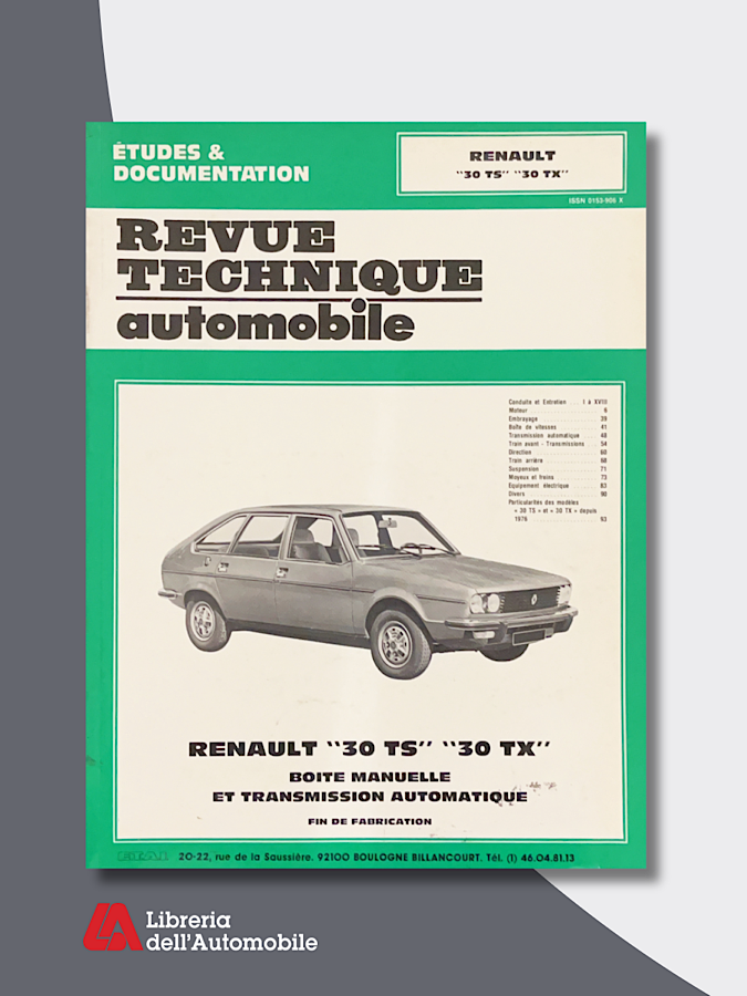Renault 30 TS-TX 1975-82 “Revue technique automobile” N.  359