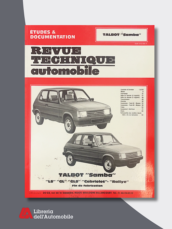 Talbot Samba Tous Types 1982-86 “Revue technique automobile” N. 422