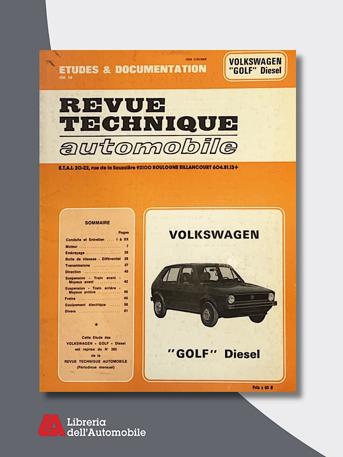 VW Golf Diesel “Revue technique automobile” N. 385,1