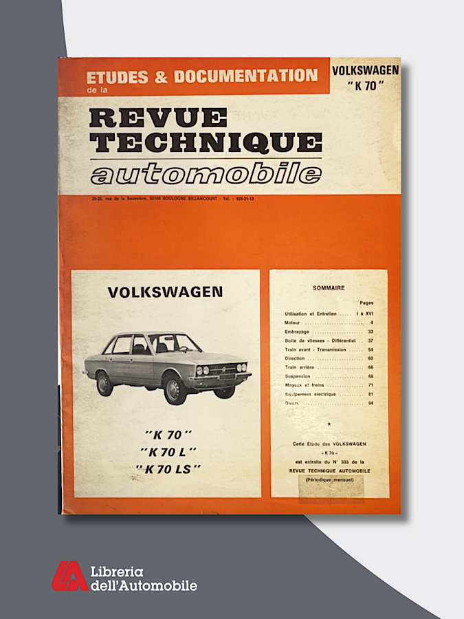 VW K7-K70 L-K70 LS- “Revue technique automobile”