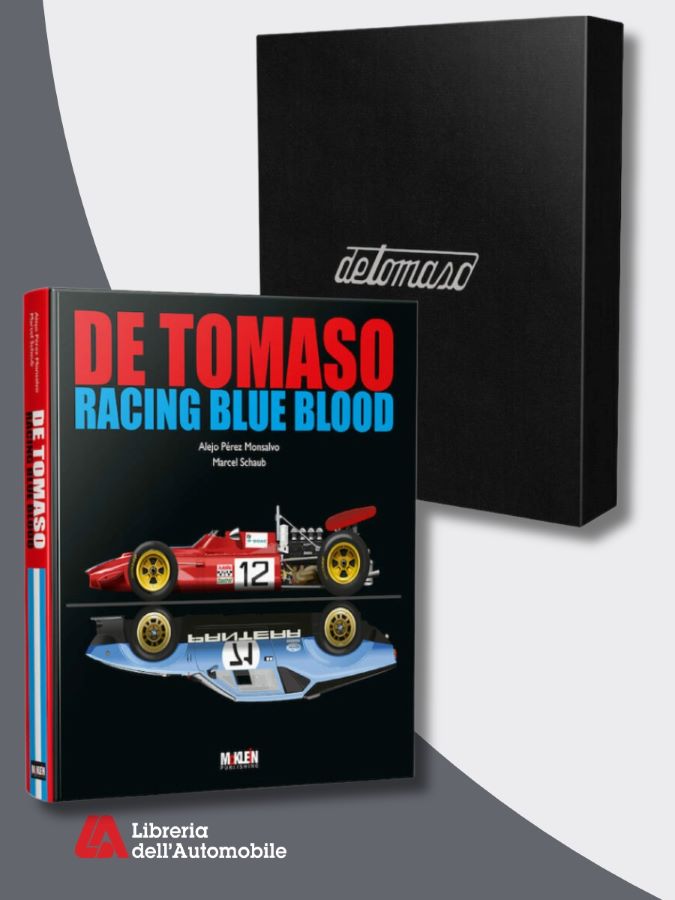 Libri automobilismo sulla storia completa delle auto De Tomaso e delle corse tra il 1959 e il 2003