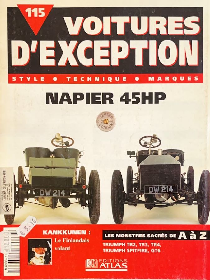 Libri automobilismo sulla storia e la tecnica della Napier 45 HP d’inizio Novecento