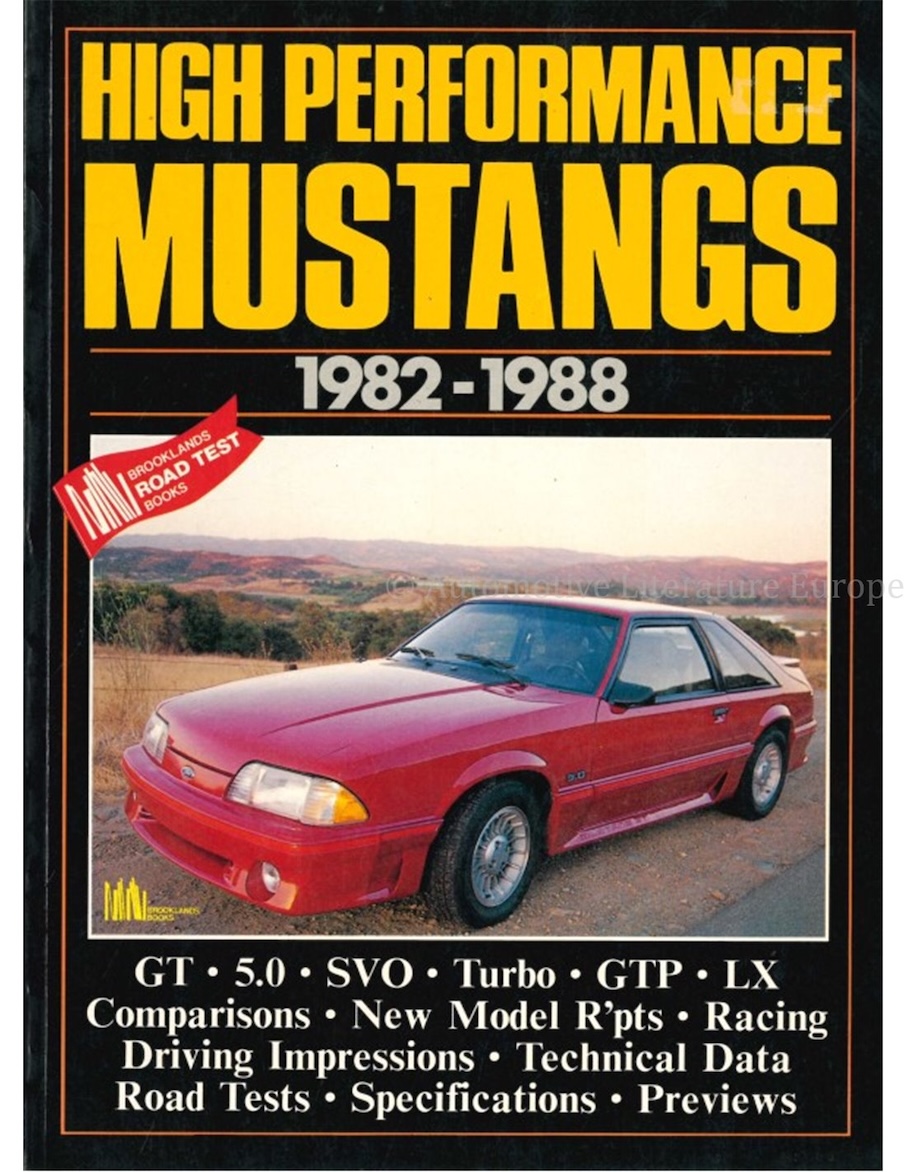 Libri automobilismo sulle prove e specifiche dei modelli Ford Mustang GT, 5.0, SVO e LX