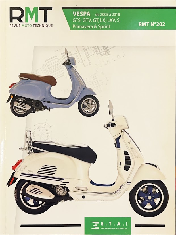 motorbook of RMT N.202 Vespa GTS/GTV/GT/LX/LXV/S