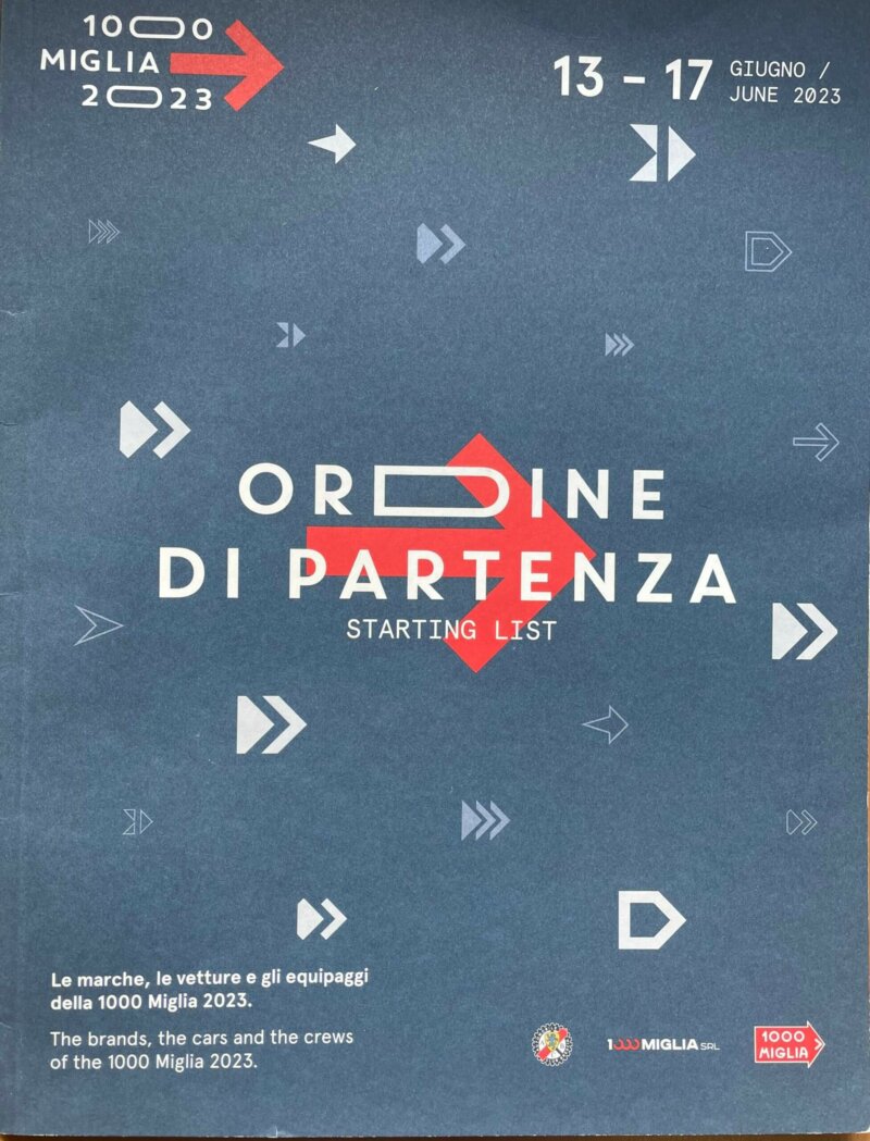 Mille Miglia 13-17 Giugno 2023: Ordine di Partenza/Starting List